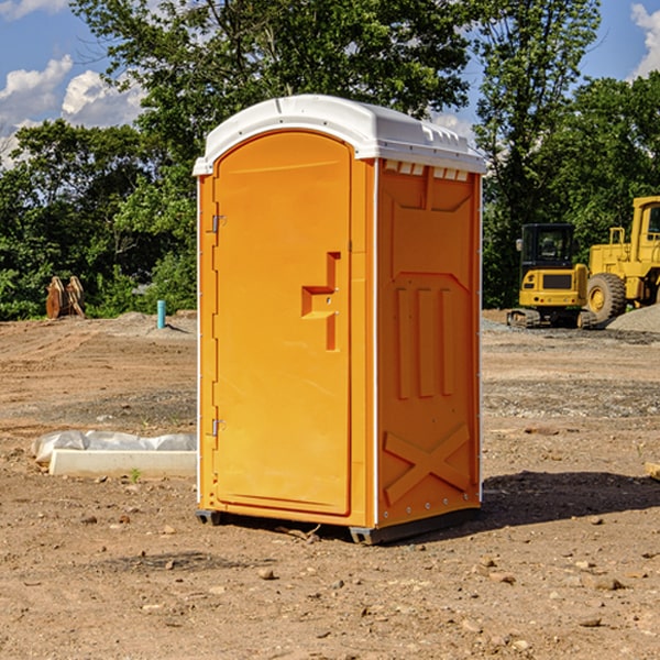 how often are the portable restrooms cleaned and serviced during a rental period in Fletcher